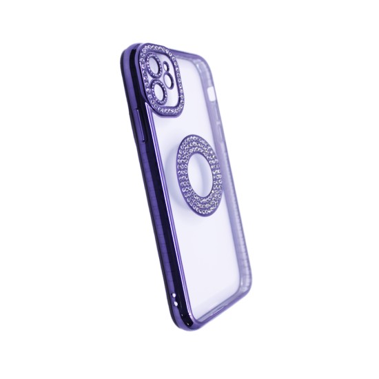 Capa de Silicone Suave com Design de Diamante para Apple iPhone 11 Roxo